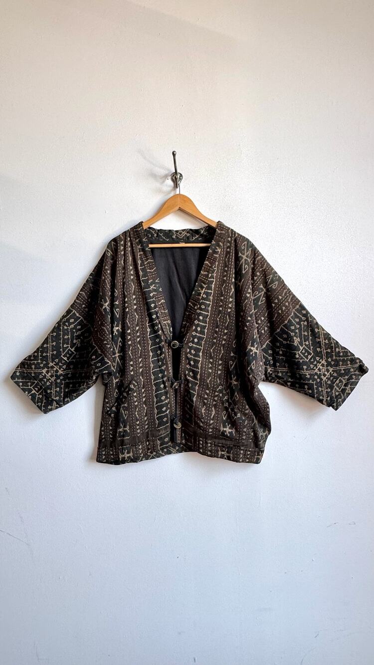 Vintage Hand Woven Indonesian Sumba Ikat Kimono Jacket